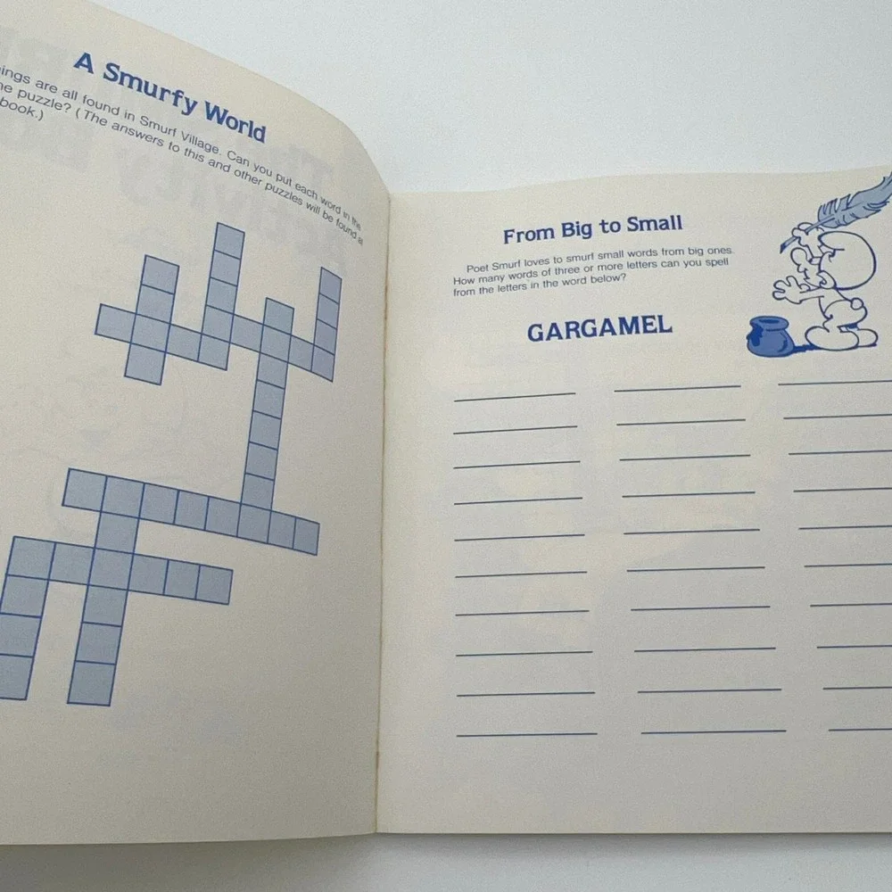 Vintage‎ 1983 The Smurf Activity Book Peyo Random House Puzzles Games Riddles
